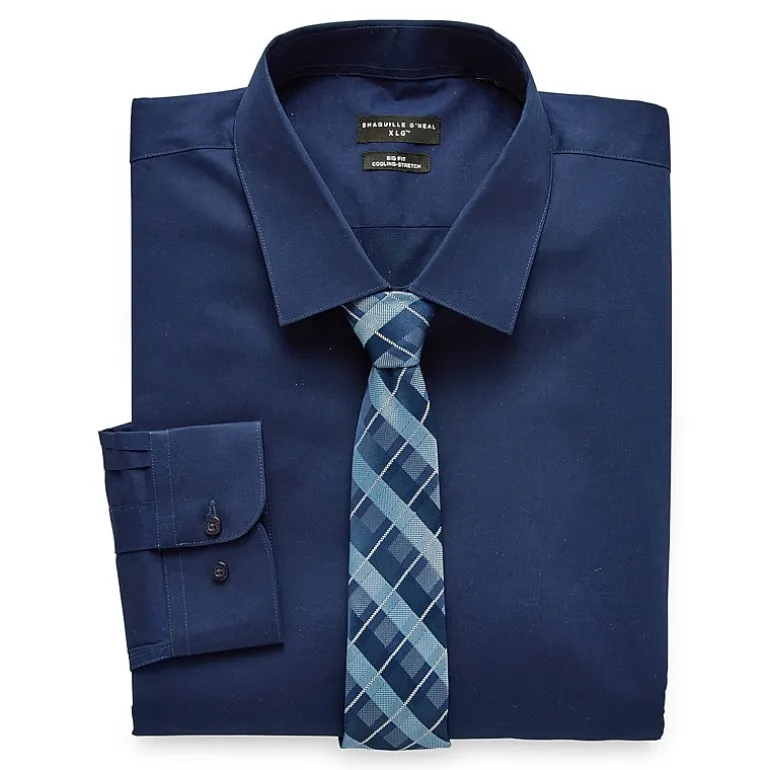 Shaquille O'Neal XLG™ Big And Tall Mens Button Down Dress Shirt + Tie Set