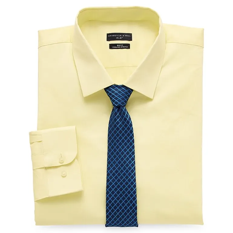 Shaquille O'Neal XLG™ Big And Tall Mens Button Down Dress Shirt + Tie Set