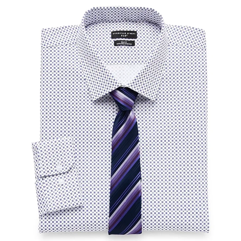 Shaquille O'Neal XLG™ Big And Tall Mens Button Down Dress Shirt + Tie Set