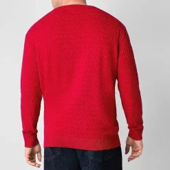 Shaquille O'Neal XLG™ Chevron Texture Big and Tall Mens Crew Neck Long Sleeve Pullover Sweater