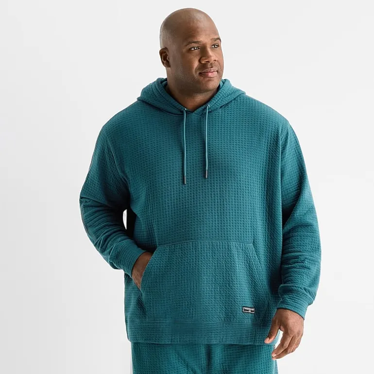 Shaquille O'Neal XLG™ Double Knit Pique Mens Long Sleeve Active Big and Tall Hoodie
