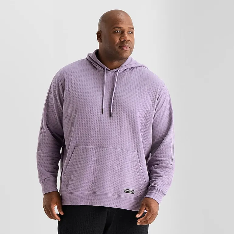 Shaquille O'Neal XLG™ Double Knit Pique Mens Long Sleeve Active Big and Tall Hoodie