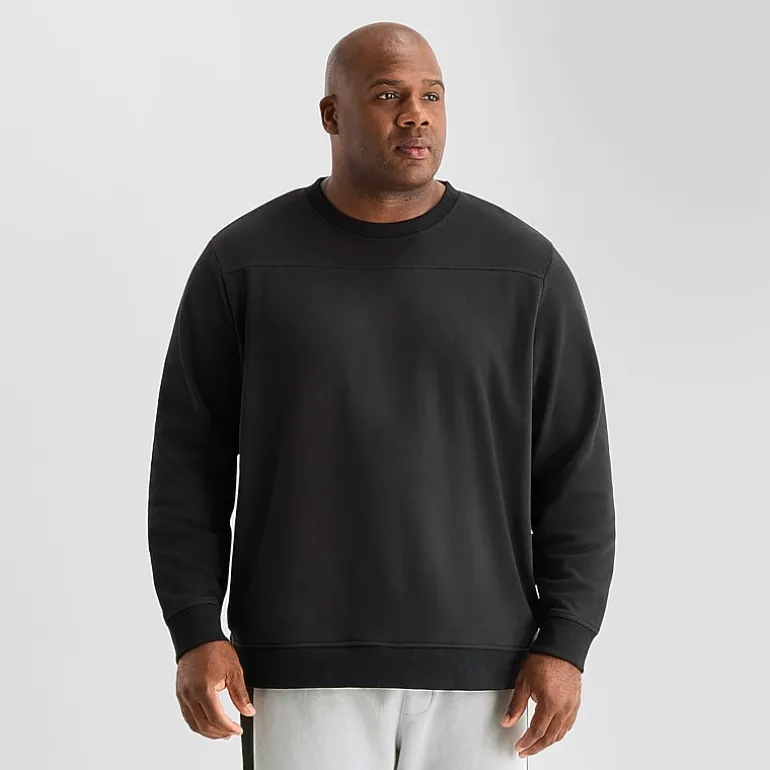 Shaquille O'Neal XLG™ Double Knit Mens Round Neck Long Sleeve Big and Tall Sweatshirt