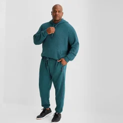 Shaquille O'Neal XLG™ Double Knit Pique Mens Drawstring Waist Cuffed Mid Rise Classic Fit Big and Tall Active Jogger Pant