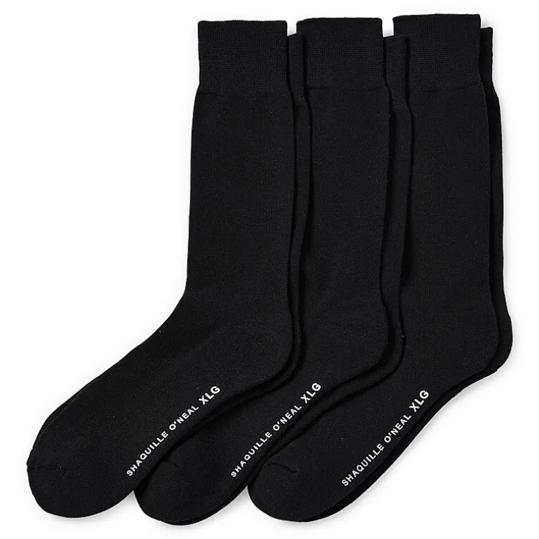 Shaquille O'Neal XLG™ Dress Performance Mens 3 Pair Big and Tall Crew Socks