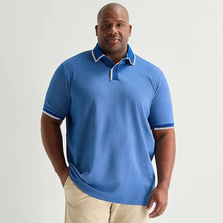 Shaquille O'Neal XLG™ Game On Big and Tall Mens Regular Fit Short Sleeve Polo Shirt