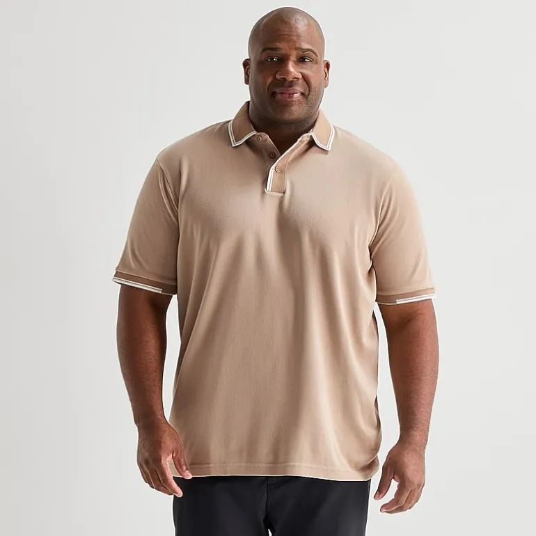 Shaquille O'Neal XLG™ Game On Big and Tall Mens Regular Fit Short Sleeve Polo Shirt