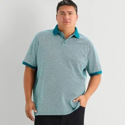 Shaquille O'Neal XLG™ Geo Weave Big and Tall Mens Regular Fit Short Sleeve Polo Shirt