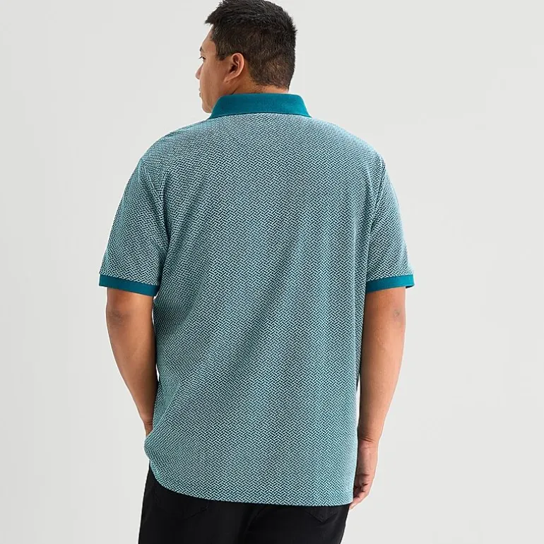 Shaquille O'Neal XLG™ Geo Weave Big and Tall Mens Regular Fit Short Sleeve Polo Shirt