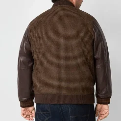 Shaquille O'Neal XLG™ Houndstooth Mens Big and Tall Varsity Jacket