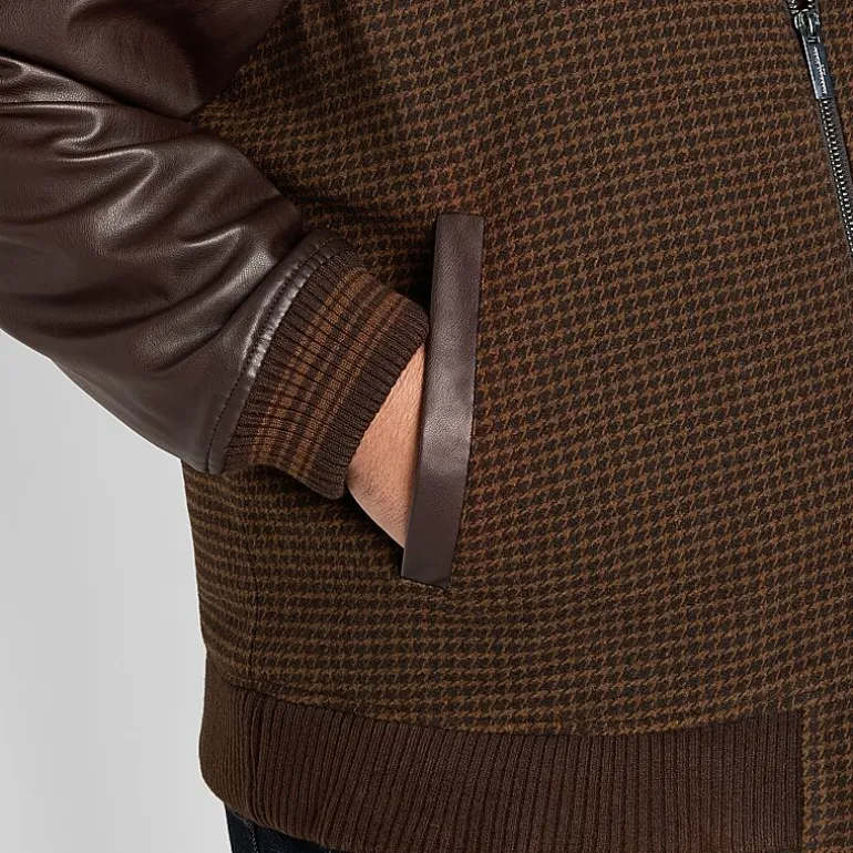 Shaquille O'Neal XLG™ Houndstooth Mens Big and Tall Varsity Jacket