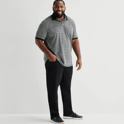 Shaquille O'Neal XLG™ Jacquard Texture Big and Tall Mens Regular Fit Short Sleeve Polo Shirt