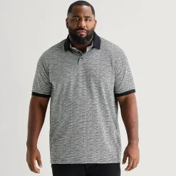 Shaquille O'Neal XLG™ Jacquard Texture Big and Tall Mens Regular Fit Short Sleeve Polo Shirt
