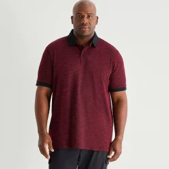 Shaquille O'Neal XLG™ Jacquard Texture Big and Tall Mens Regular Fit Short Sleeve Polo Shirt