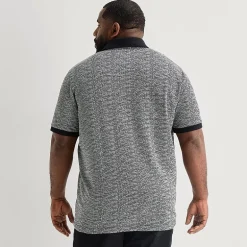 Shaquille O'Neal XLG™ Jacquard Texture Big and Tall Mens Regular Fit Short Sleeve Polo Shirt