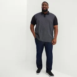 Shaquille O'Neal XLG™ Jacquard Big and Tall Mens Regular Fit Short Sleeve Polo Shirt