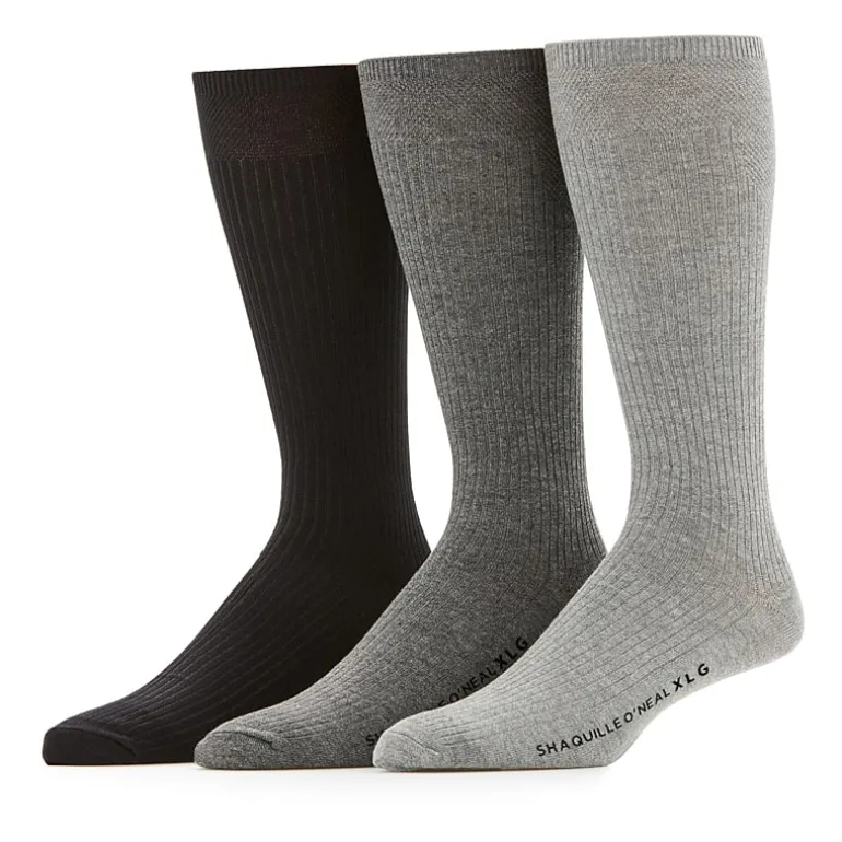 Shaquille O'Neal XLG™ Lux Rib Mens 3 Pair Big and Tall Crew Socks