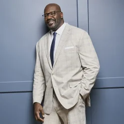 Shaquille O'Neal XLG Men's Big and Tall Stretch Fit Plaid Suit Separates