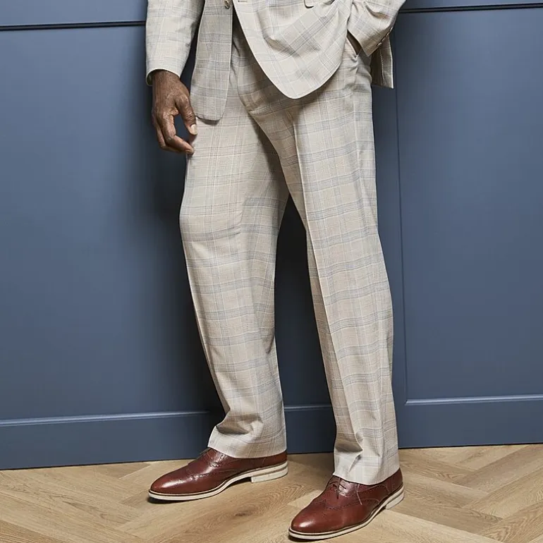 Shaquille O'Neal XLG Men's Big and Tall Stretch Fit Plaid Suit Separates
