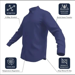 Shaquille O'Neal XLG Mens Big & Tall Regular Fit Stretch Fabric Long Sleeve Dress Shirt