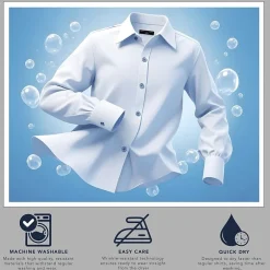 Shaquille O'Neal XLG Mens Big & Tall Regular Fit Stretch Fabric Long Sleeve Dress Shirt