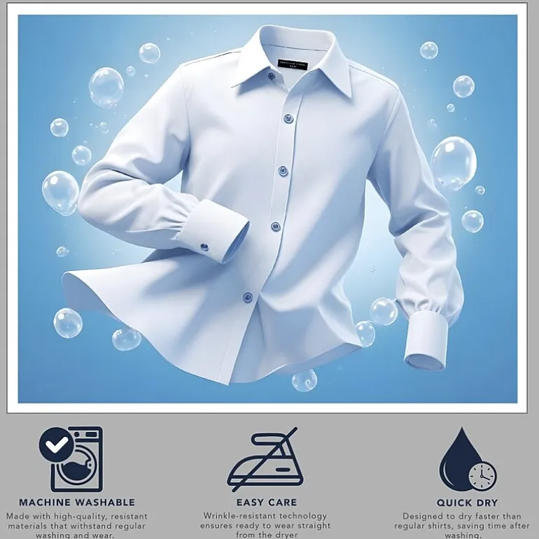Shaquille O'Neal XLG Mens Big & Tall Regular Fit Stretch Fabric Long Sleeve Dress Shirt