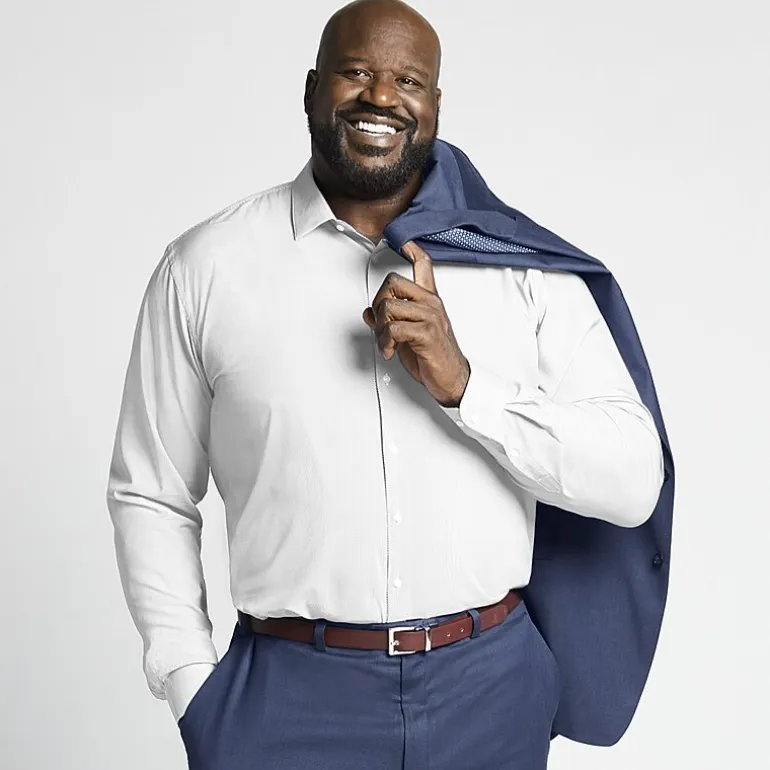 Shaquille O'Neal XLG Mens Big & Tall Regular Fit Stretch Fabric Long Sleeve Dress Shirt