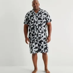 Shaquille O'Neal XLG™ Mens Short Sleeve 2-pc. Big and Tall Pajama Set