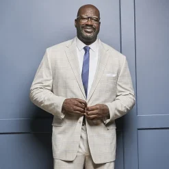 Shaquille O'Neal XLG™ Mens Stretch Fabric Regular Fit Plaid Big and Tall Suit Jacket