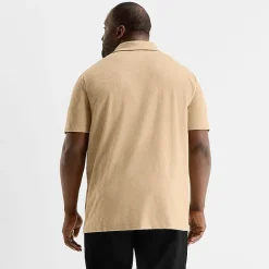 Shaquille O'Neal XLG™ Quarter Zip Big and Tall Mens Classic Fit Short Sleeve Polo Shirt