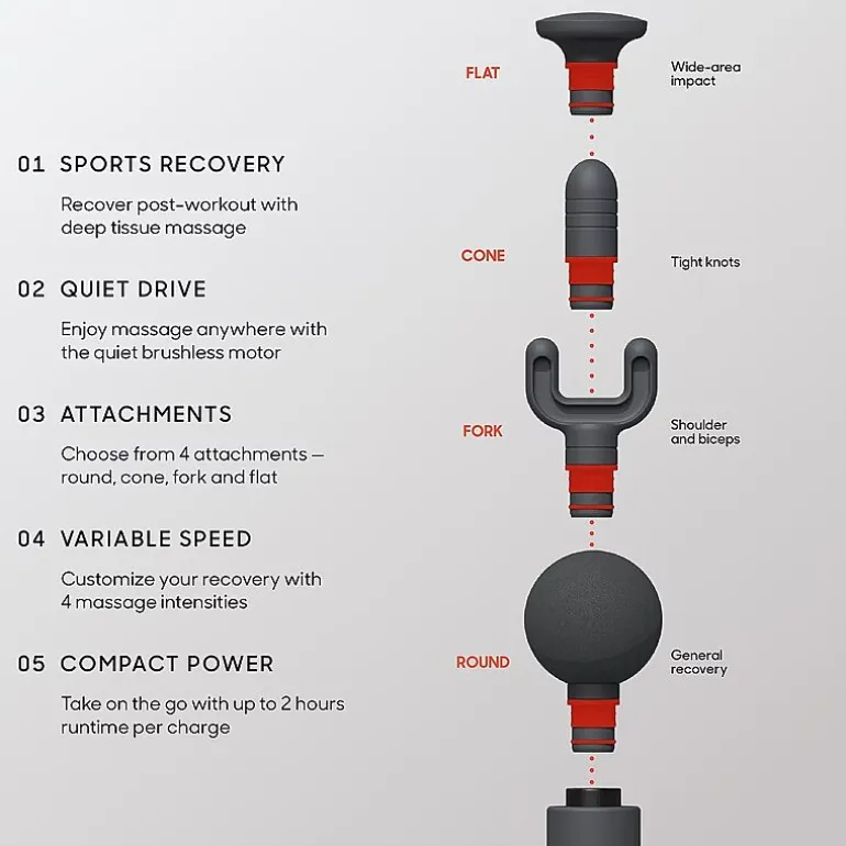 Sharper Image Powerboost Move Deep Tissue Portable Percussion Massager