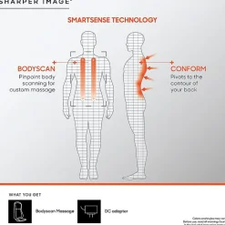 Sharper Image Smartsense Shiatsu Realtouch Chair Pad with Heat Massager