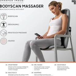 Sharper Image Smartsense Shiatsu Realtouch Chair Pad with Heat Massager