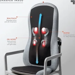 Sharper Image Smartsense Shiatsu Realtouch Chair Pad with Heat Massager