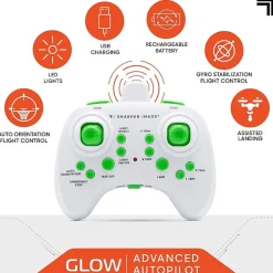 Sharper Image 2.4GHz RC Glow Up Stunt Drone with LED Lights