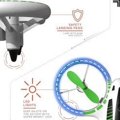 Sharper Image 2.4GHz RC Glow Up Stunt Drone with LED Lights