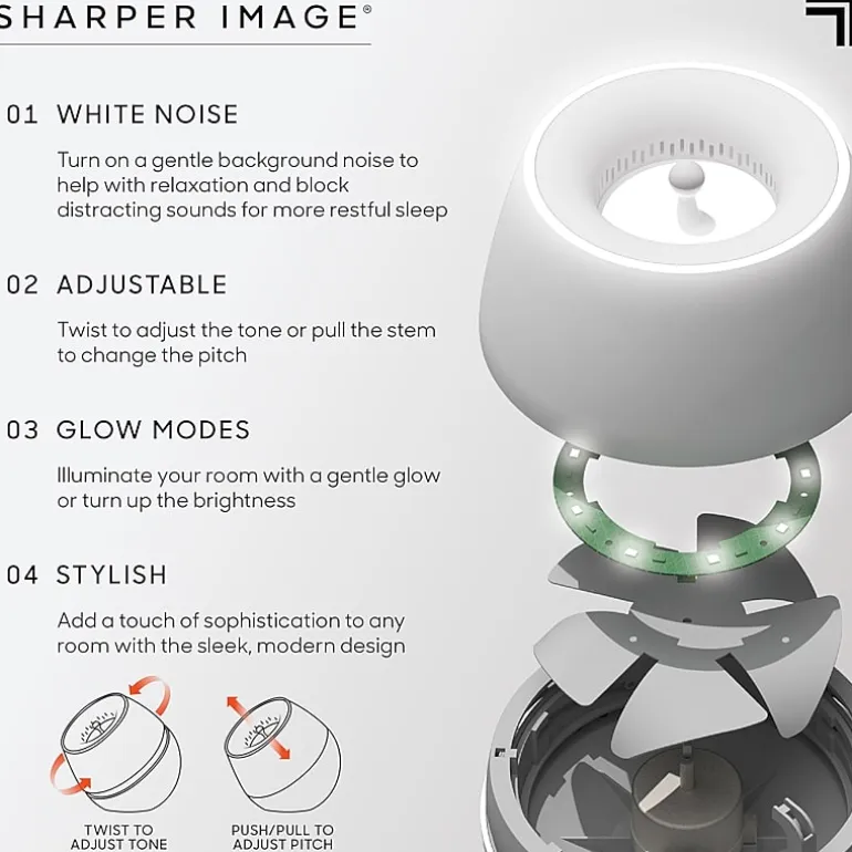 Sharper Image® Sound Soother Wind, White Noise Machine With LED Glow