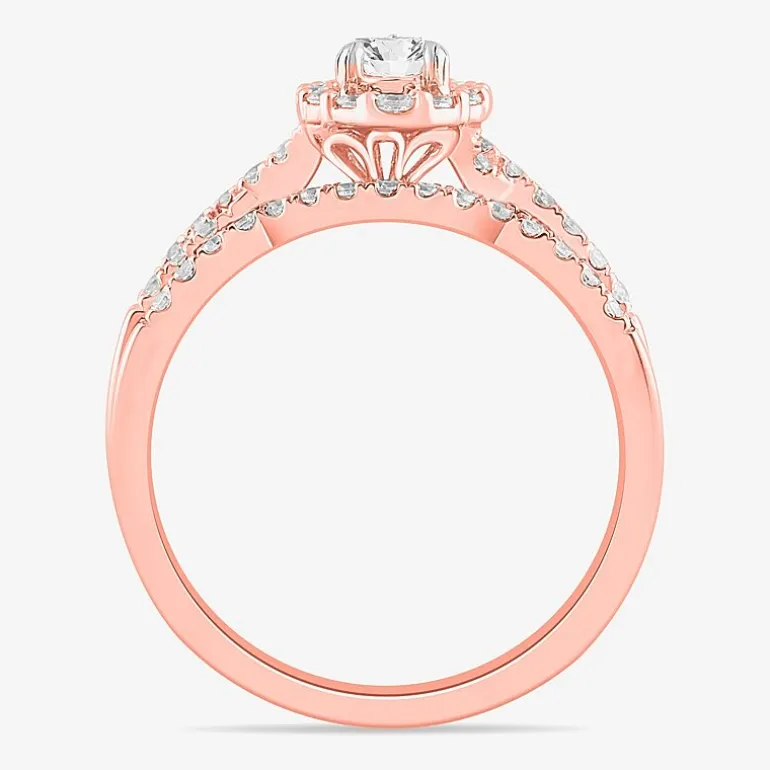 Signature By Modern Bride 7/8 CT.T.W. Lab-Grown (G-H / SI1-SI2) Diamond Pear Side Stone Bridal Set in 10K or 14K Gold