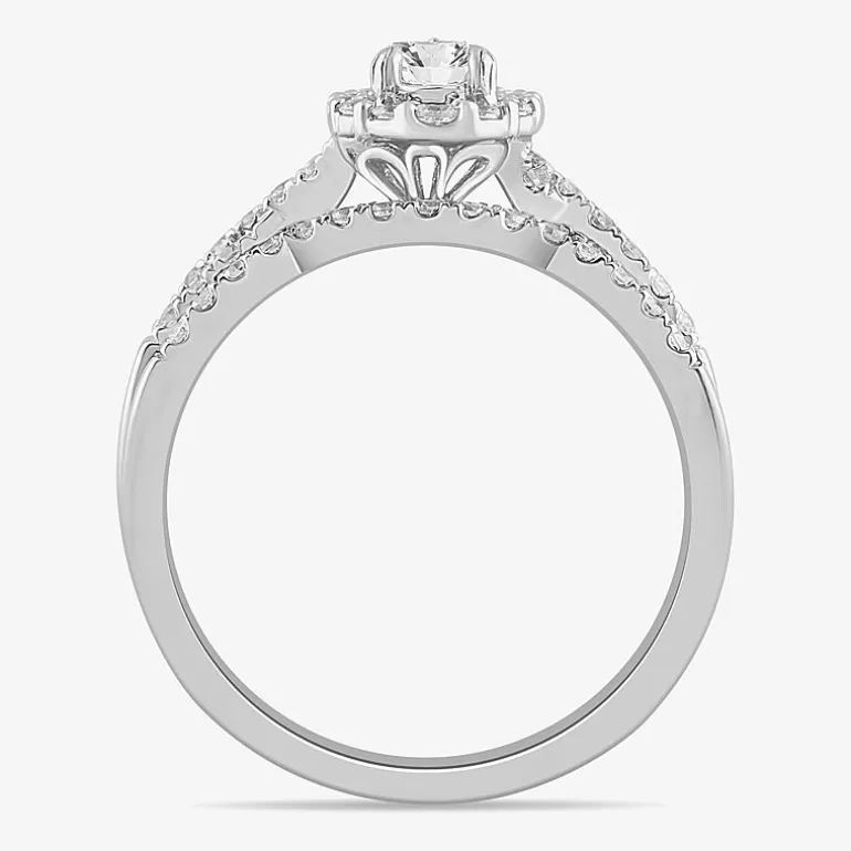 Signature By Modern Bride 7/8 CT.T.W. Lab-Grown (G-H / SI1-SI2) Diamond Pear Side Stone Bridal Set in 10K or 14K Gold