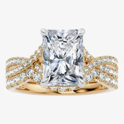 Signature By Modern Bride (F-G / Vs2-Si1) Womens 3 1/2 CT. T.W Lab Grown White Diamond 10K Gold Rectangular Side Stone Bridal Set