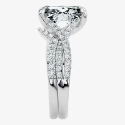 Signature By Modern Bride (F-G / Vs2-Si1) Womens 3 1/2 CT. T.W Lab Grown White Diamond 10K Gold Rectangular Side Stone Bridal Set
