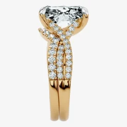 Signature By Modern Bride (F-G / Vs2-Si1) Womens 3 1/2 CT. T.W Lab Grown White Diamond 10K Gold Rectangular Side Stone Bridal Set
