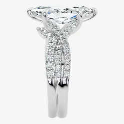 Signature By Modern Bride (F-G / Vs2-Si1) Womens 3 1/2 CT. T.W Lab Grown White Diamond 10K Gold Marquise Side Stone Bridal Set