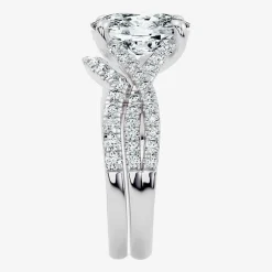Signature By Modern Bride (F-G / Vs2-Si1) Womens 3 1/2 CT. T.W Lab Grown White Diamond 10K Gold Cushion Side Stone Bridal Set