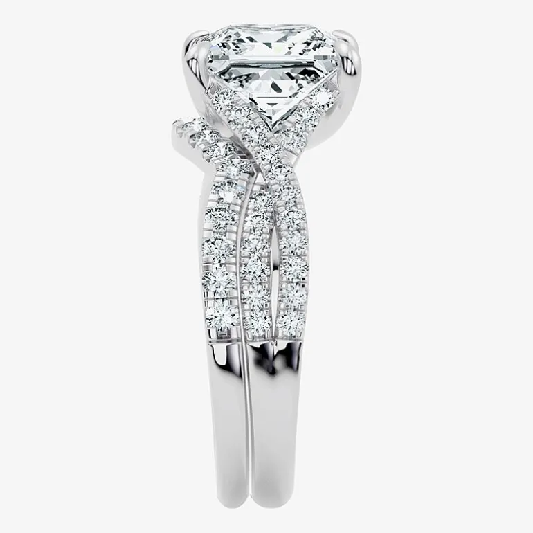 Signature By Modern Bride (F-G / Vs2-Si1) Womens 3 1/2 CT. T.W Lab Grown White Diamond 10K Gold Side Stone Bridal Set