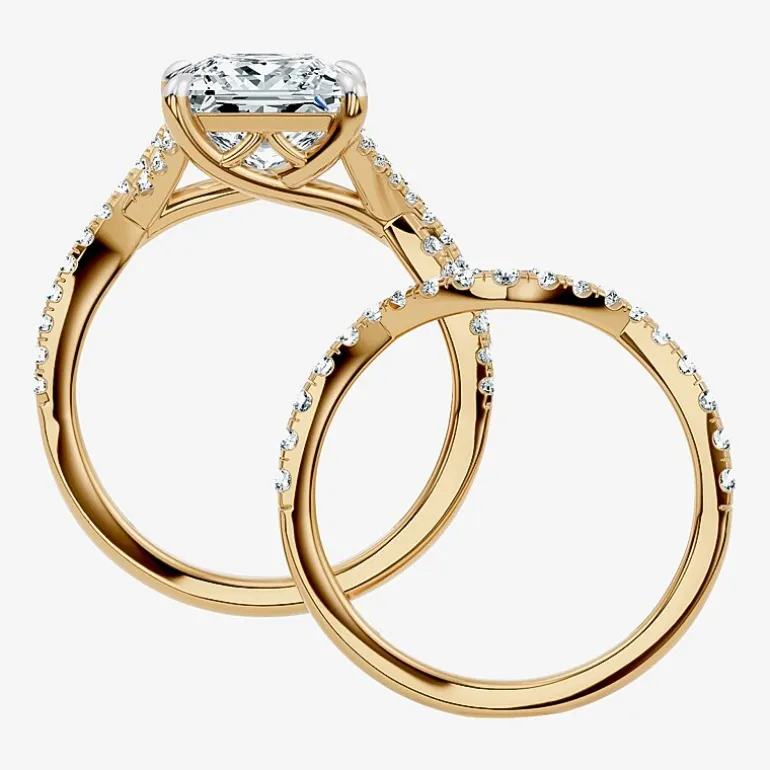 Signature By Modern Bride (F-G / Vs2-Si1) Womens 3 1/2 CT. T.W Lab Grown White Diamond 10K Gold Side Stone Bridal Set
