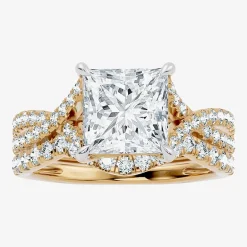 Signature By Modern Bride (F-G / Vs2-Si1) Womens 3 1/2 CT. T.W Lab Grown White Diamond 10K Gold Side Stone Bridal Set
