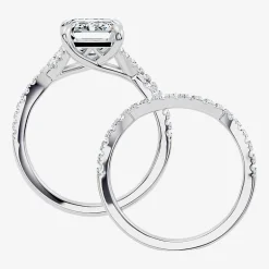 Signature By Modern Bride (F-G / Vs2-Si1) Womens 3 1/2 CT. T.W Lab Grown White Diamond 10K Gold Side Stone Bridal Set