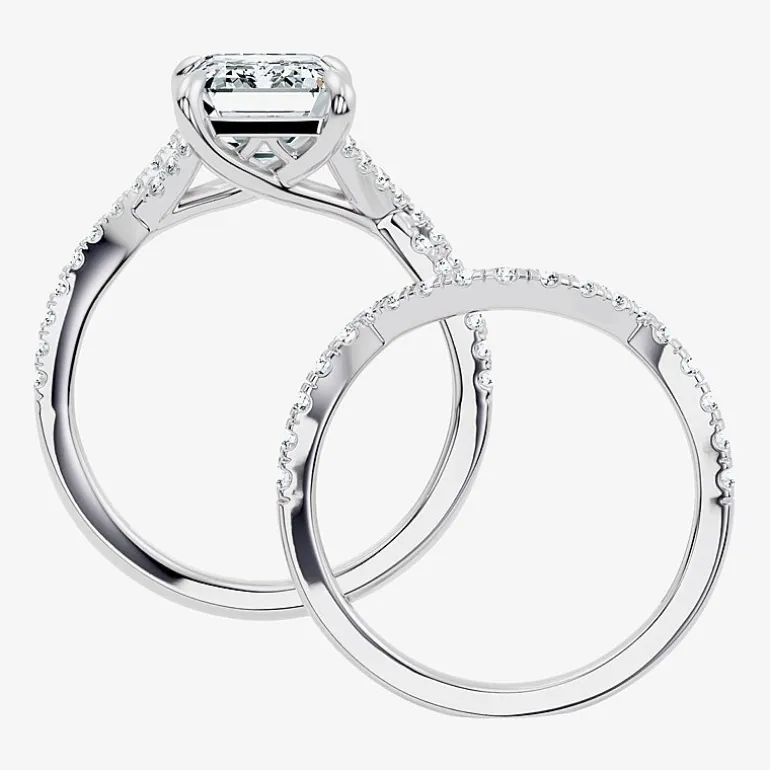 Signature By Modern Bride (F-G / Vs2-Si1) Womens 3 1/2 CT. T.W Lab Grown White Diamond 10K Gold Side Stone Bridal Set