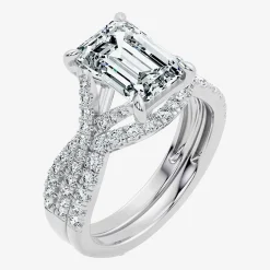 Signature By Modern Bride (F-G / Vs2-Si1) Womens 3 1/2 CT. T.W Lab Grown White Diamond 10K Gold Side Stone Bridal Set